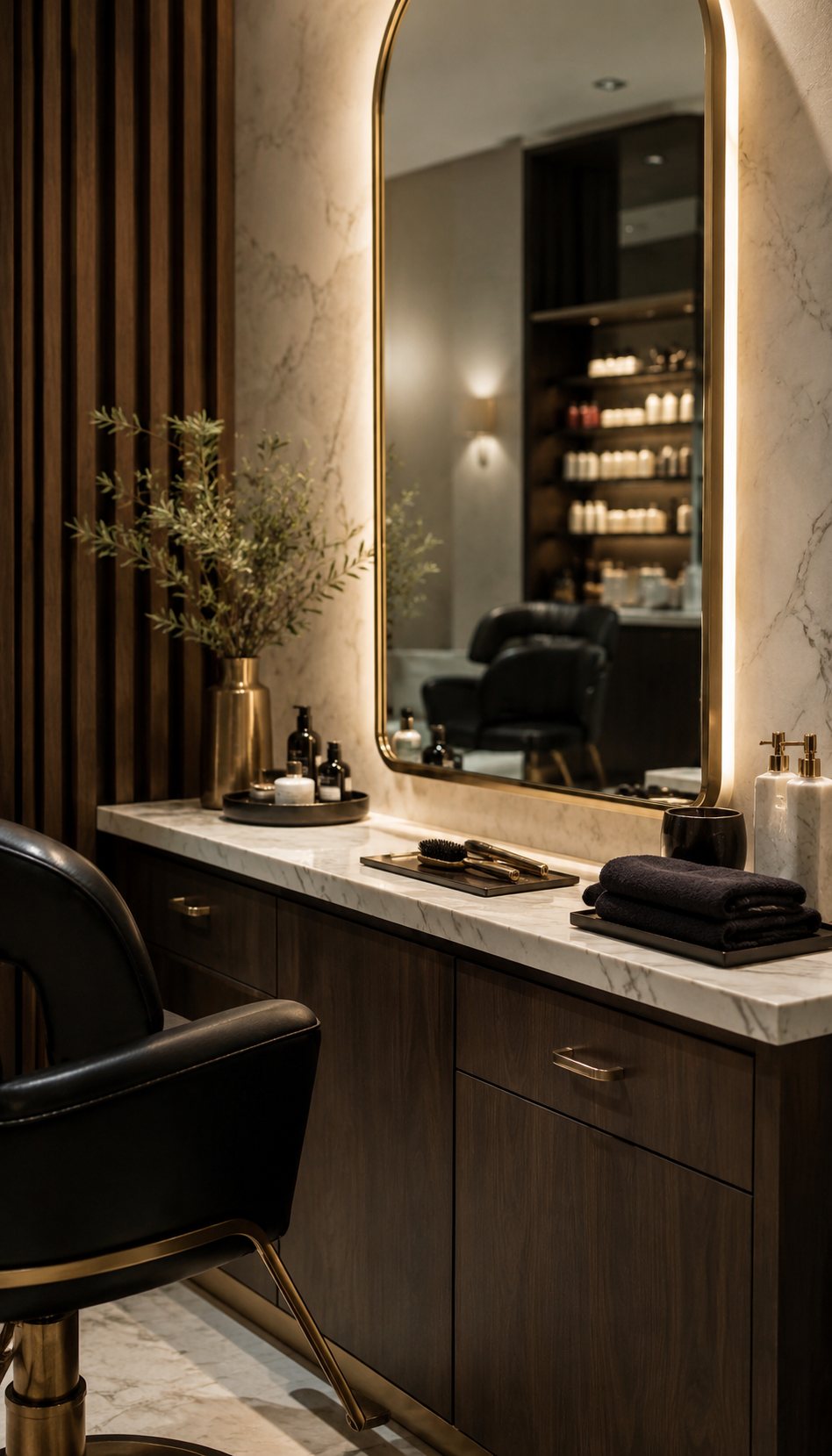 Brand photograph of a refined salon interior